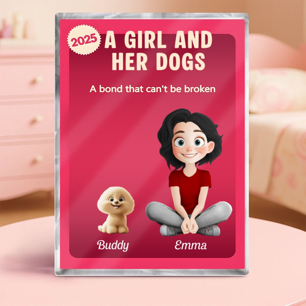 Custom Dog & Owner - Personalized Rectangle Shaped Acrylic Plaque 