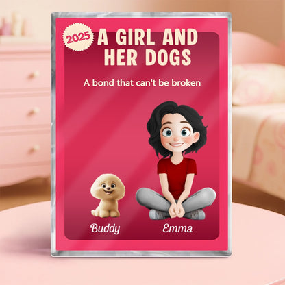 Custom Dog & Owner - Personalized Rectangle Shaped Acrylic Plaque 