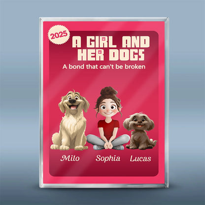 Custom Dog & Owner - Personalized Rectangle Shaped Acrylic Plaque 