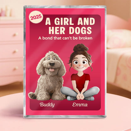 Custom Dog & Owner - Personalized Rectangle Shaped Acrylic Plaque 