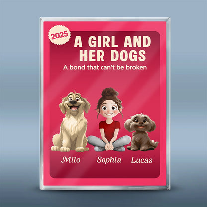 Custom Dog & Owner - Personalized Rectangle Shaped Acrylic Plaque 