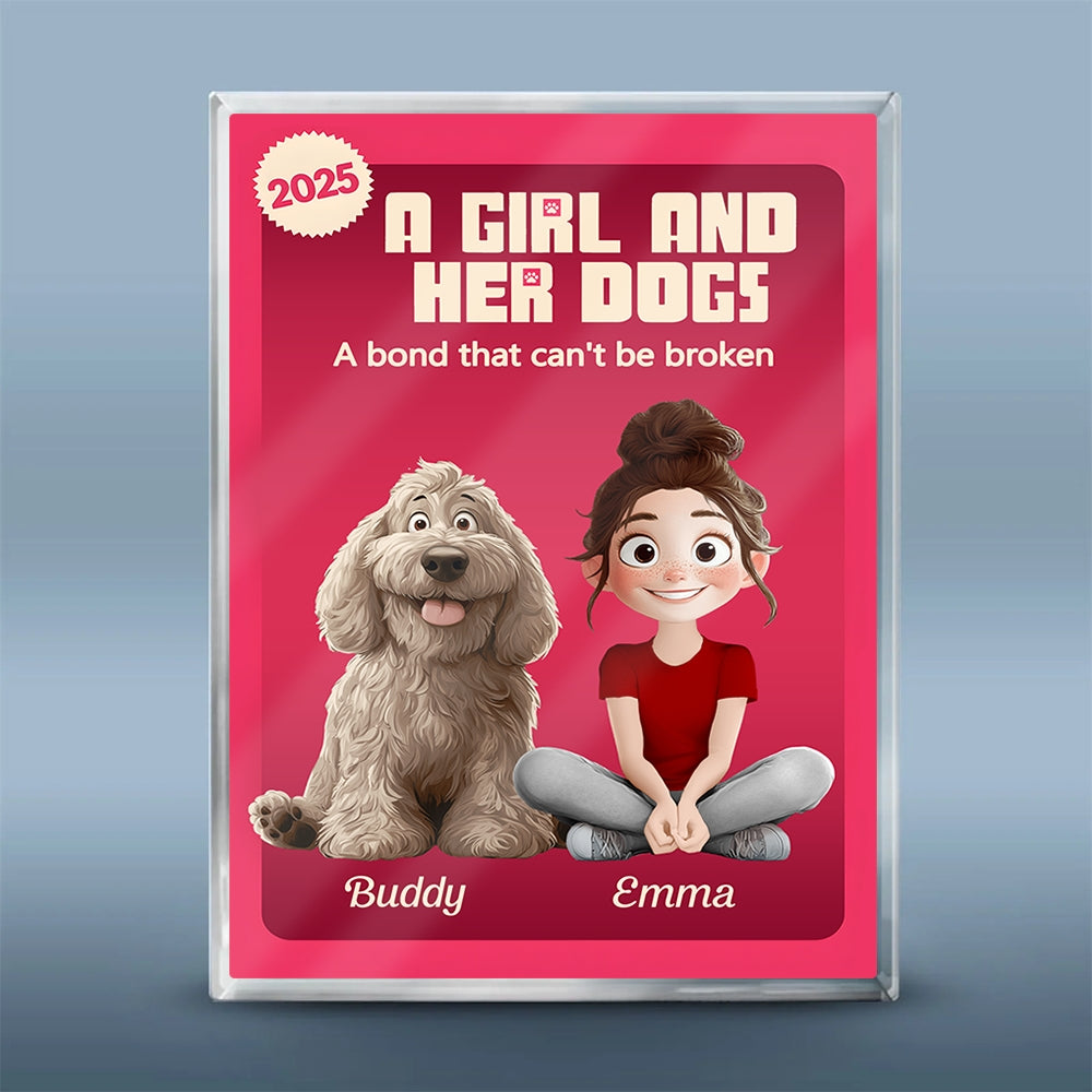 Custom Dog & Owner - Personalized Rectangle Shaped Acrylic Plaque 