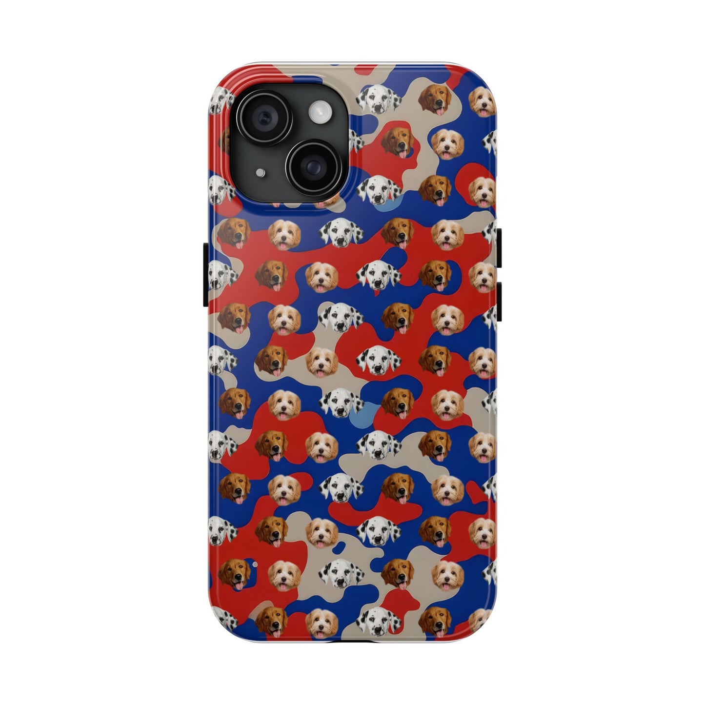 Custom Dog Face Camo Phone Case – Personalized Cute Pet Lover Cover for iPhone