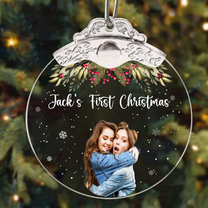 Christmas Ornament – Personalized Custom Photo & Text Holiday Decoration Festive Hanging Ornament Loved Ones