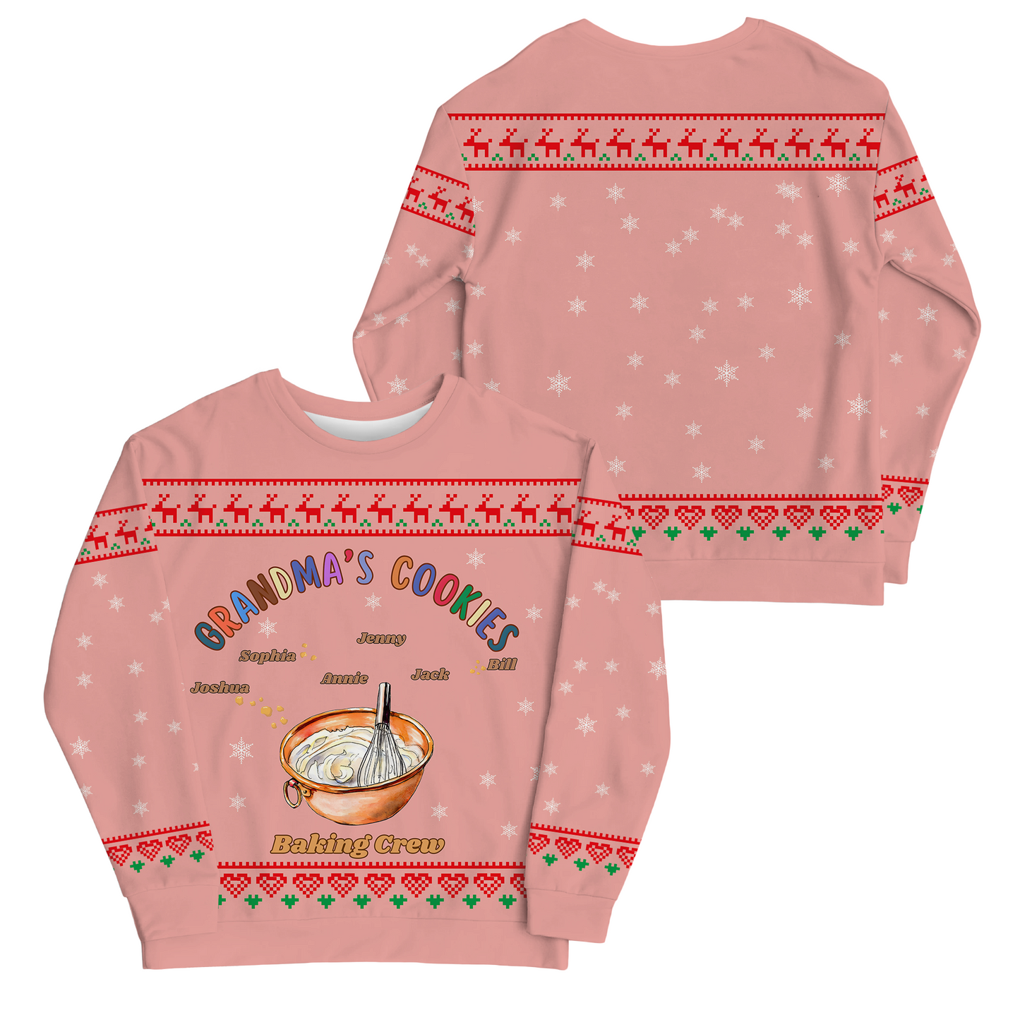 Custom Grandma’s Cookies Christmas Sweater – Personalized Baking Crew Family Name Sweatshirt