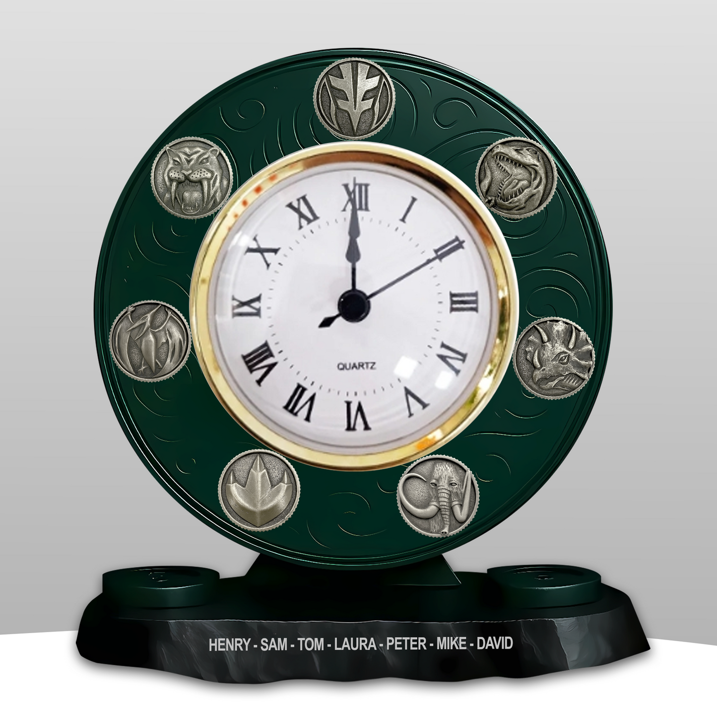 Custom Superhero Family Name Clock – Personalized Acrylic Desk Clock