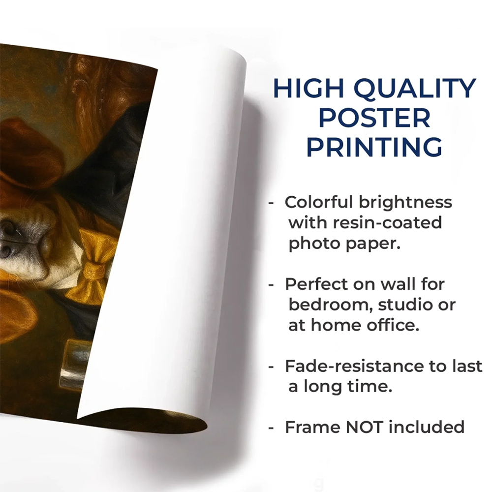 Custom Pet Portrait Vertical Poster – Personalized Gift for Dog & Cat Lovers, Pet Parents – Fine Pet, Finer Style - Poster/Canvas