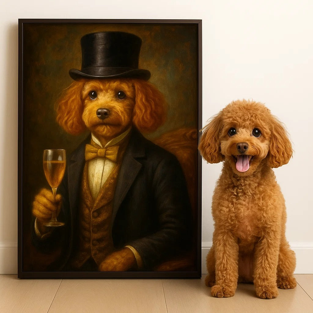 Custom Pet Portrait Vertical Poster – Personalized Gift for Dog & Cat Lovers, Pet Parents – Fine Pet, Finer Style - Poster/Canvas