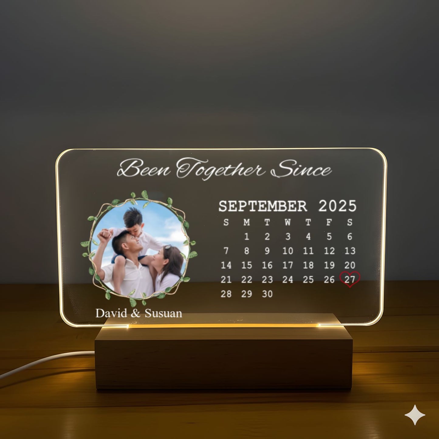 Couple’s Memory Acrylic Plaque - Personalized Love Calendar