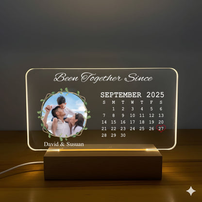Couple’s Memory Acrylic Plaque - Personalized Love Calendar