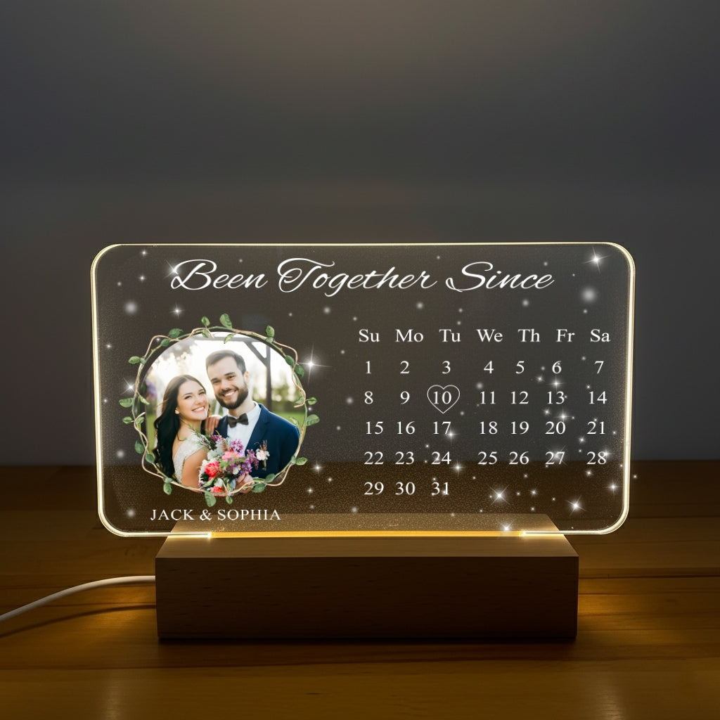 Couple’s Memory Acrylic Plaque - Personalized Love Calendar