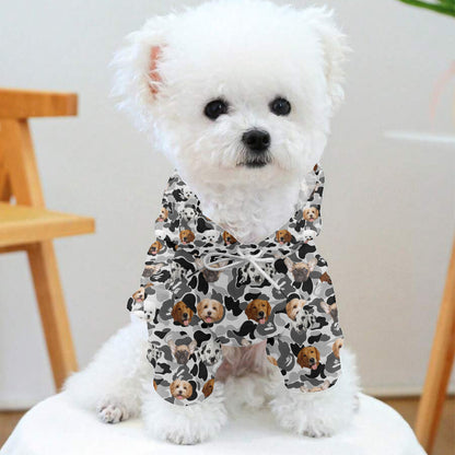 Custom Pet Face Camo Hoodie – Personalized Cute Streetwear Gift for Dog Lovers