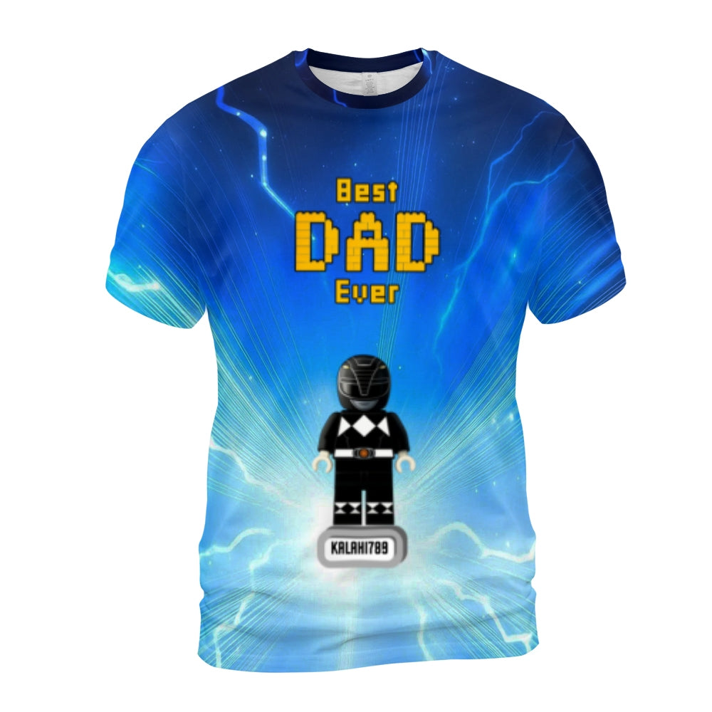 Papa, Dad and Grandpa Custom Family Name – Personalized 3D Toy Hero Graphic T-Shirt