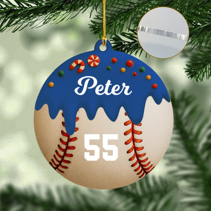 Custom Acrylic Baseball Ornament - Personalized Christmas Gift Decoration for Baseball Players & Fans