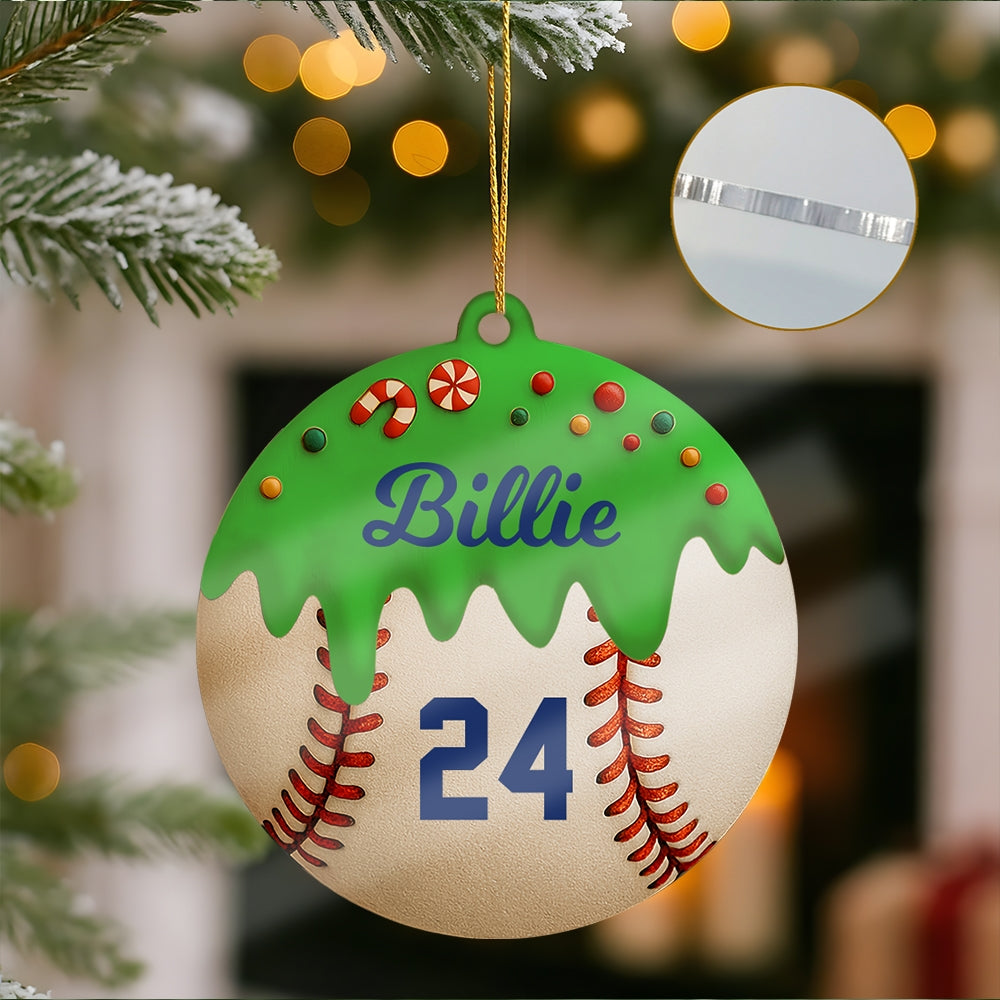 Custom Acrylic Baseball Ornament - Personalized Christmas Gift Decoration for Baseball Players & Fans