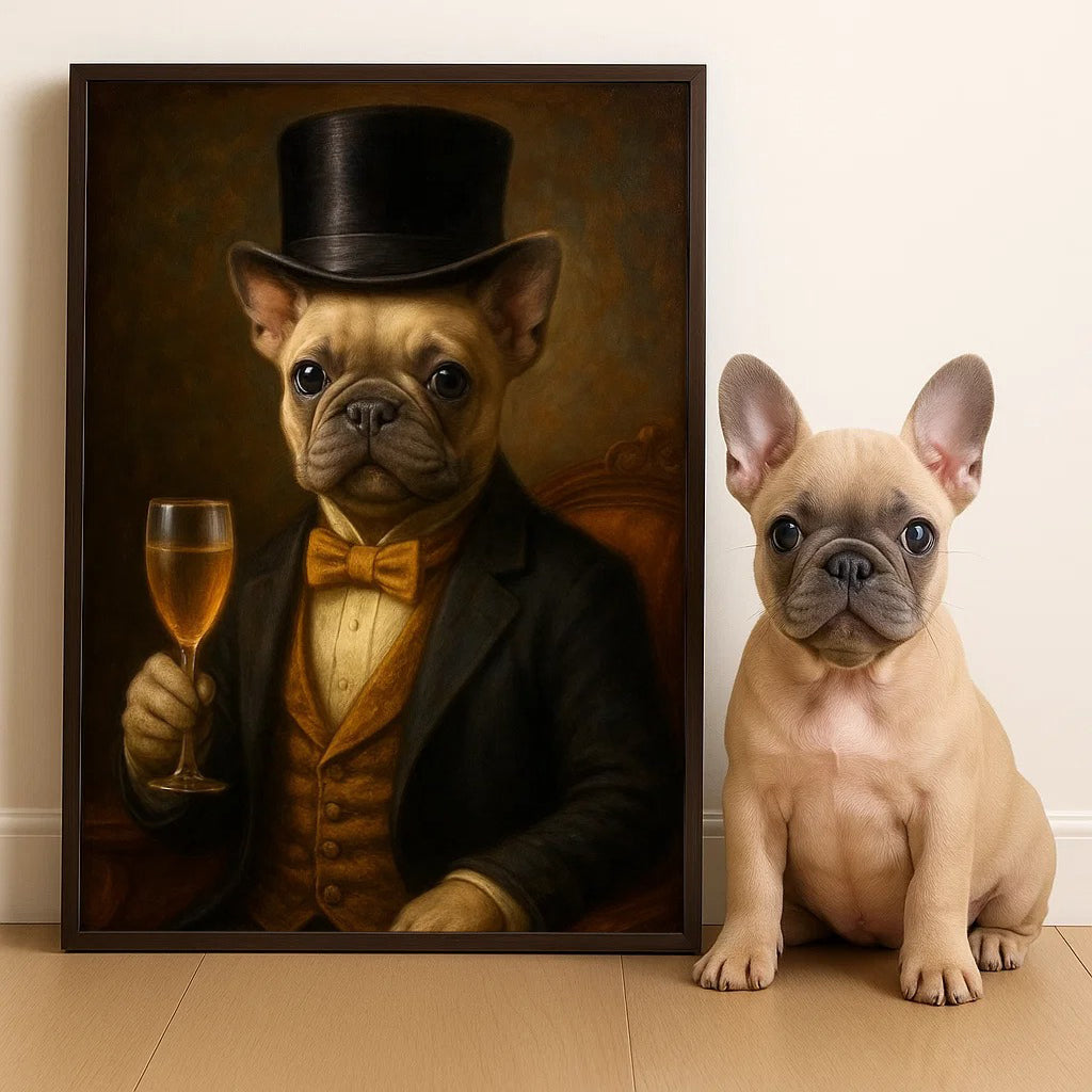 Custom Pet Portrait Vertical Poster – Personalized Gift for Dog & Cat Lovers, Pet Parents – Fine Pet, Finer Style - Poster/Canvas