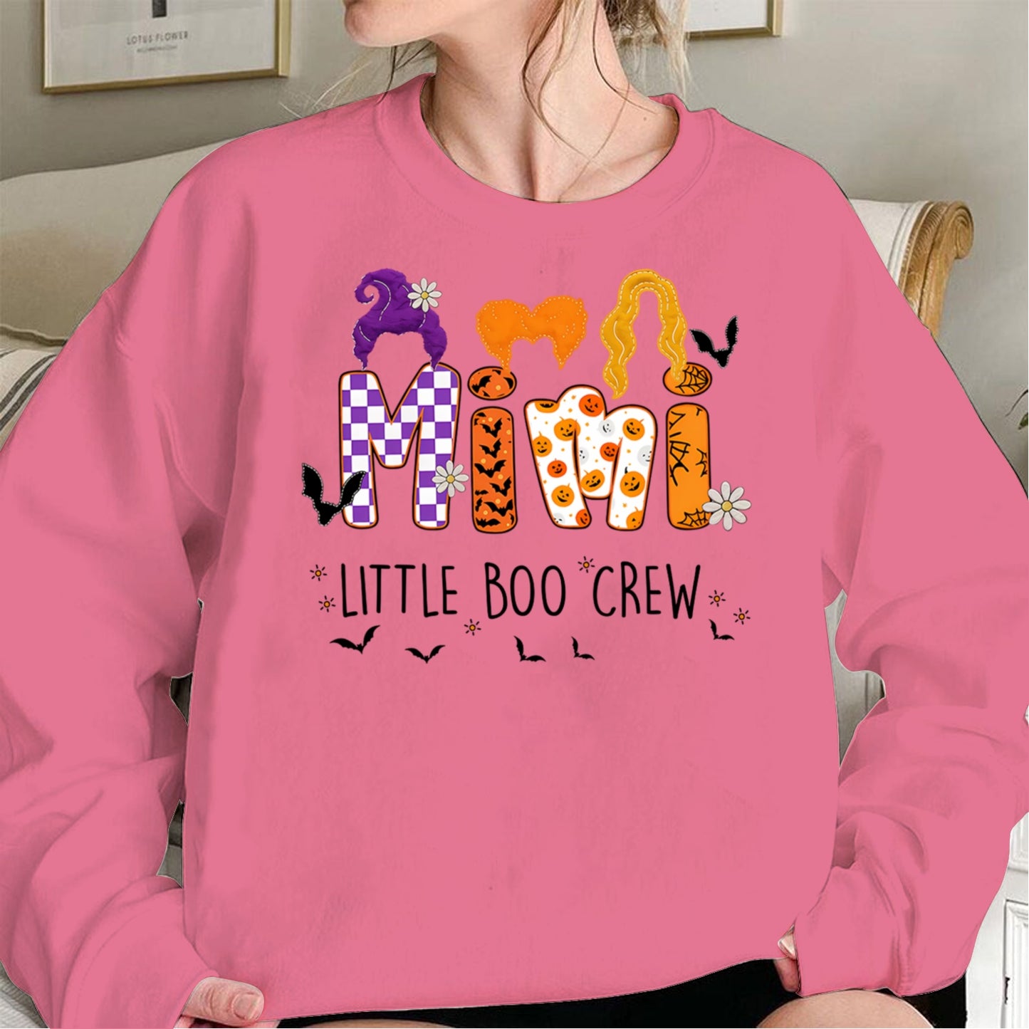 Comfort Colors Custom Halloween Grandma SweatShirt, Grandma Boo Crew SweatShirt, Grandma's Bootiful Crew SweatShirt