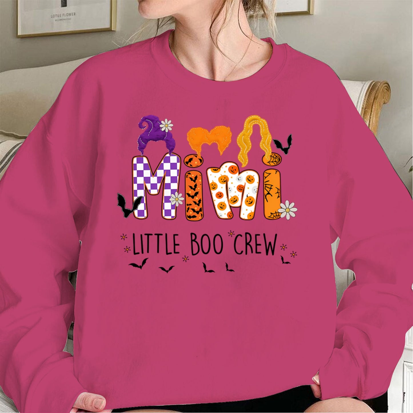 Comfort Colors Custom Halloween Grandma SweatShirt, Grandma Boo Crew SweatShirt, Grandma's Bootiful Crew SweatShirt