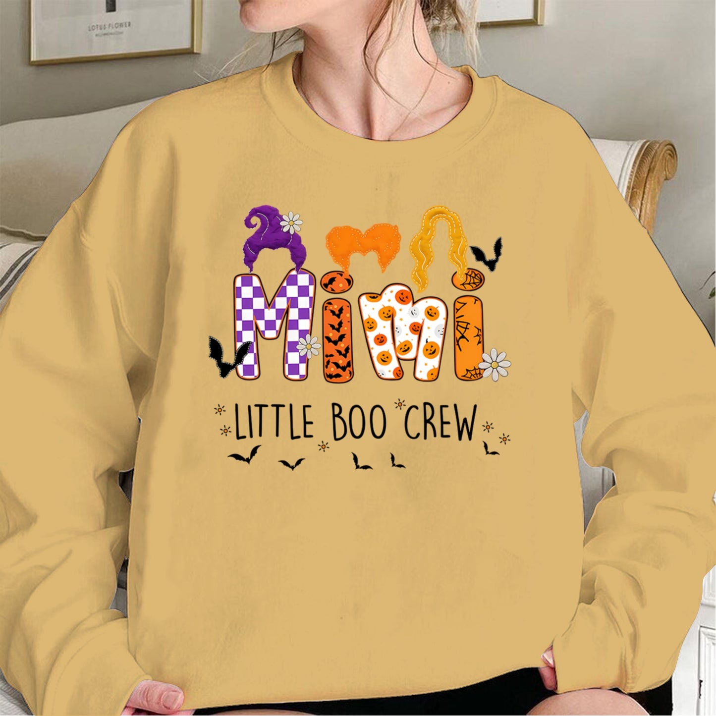 Comfort Colors Custom Halloween Grandma SweatShirt, Grandma Boo Crew SweatShirt, Grandma's Bootiful Crew SweatShirt