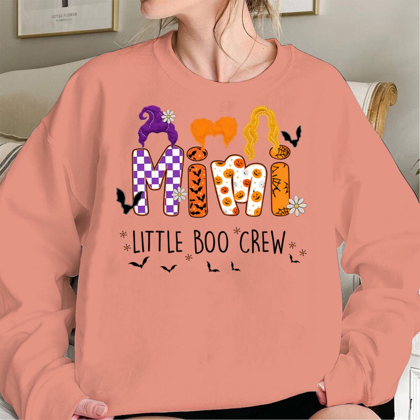 Comfort Colors Custom Halloween Grandma SweatShirt, Grandma Boo Crew SweatShirt, Grandma's Bootiful Crew SweatShirt
