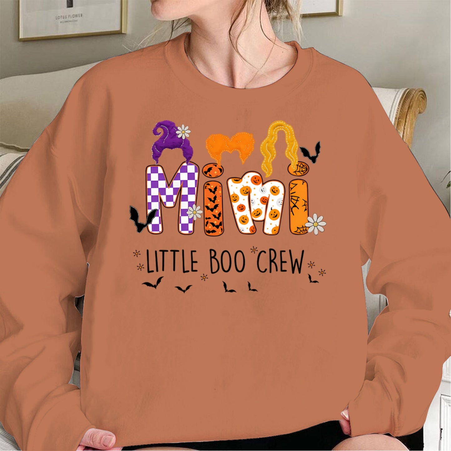 Comfort Colors Custom Halloween Grandma SweatShirt, Grandma Boo Crew SweatShirt, Grandma's Bootiful Crew SweatShirt