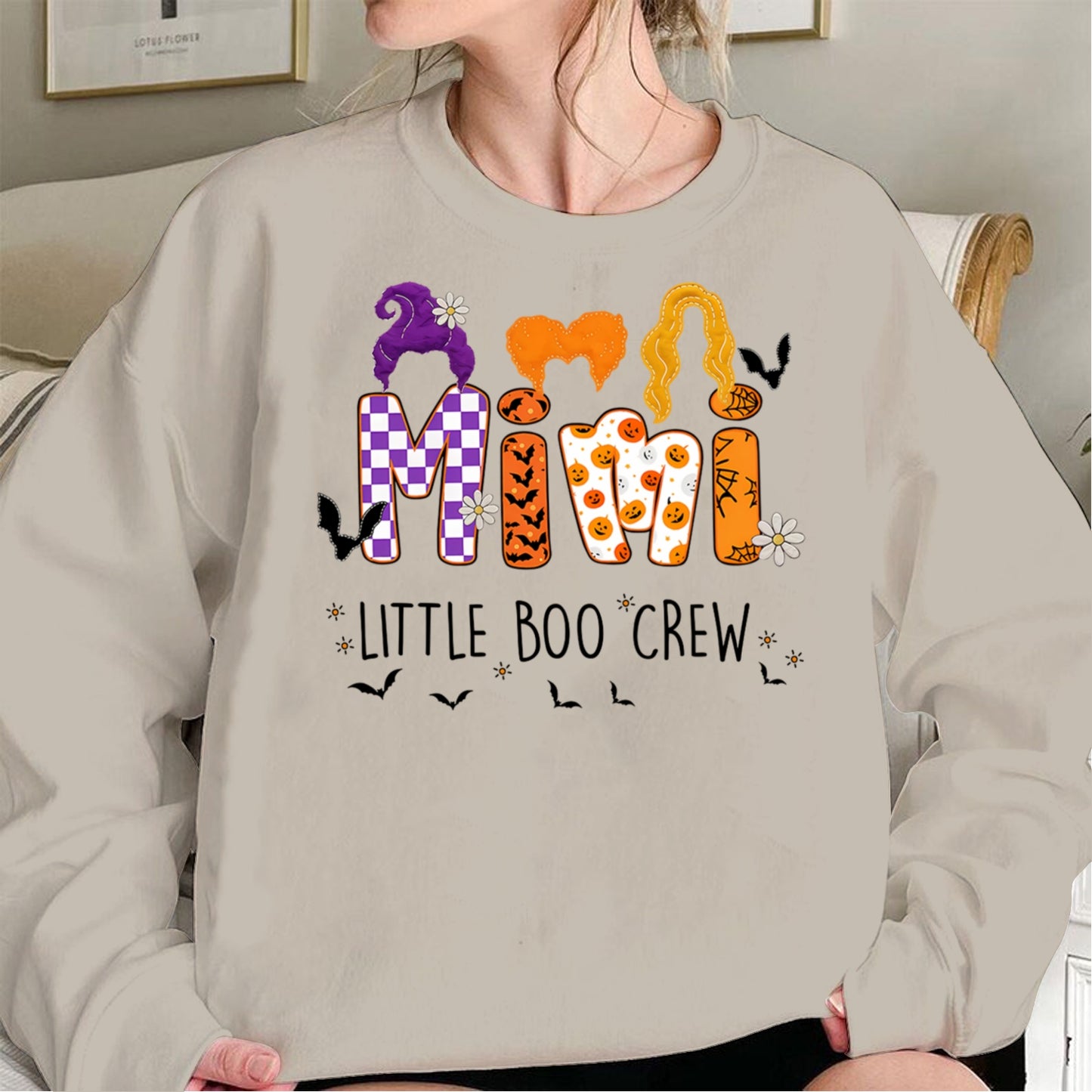 Comfort Colors Custom Halloween Grandma SweatShirt, Grandma Boo Crew SweatShirt, Grandma's Bootiful Crew SweatShirt