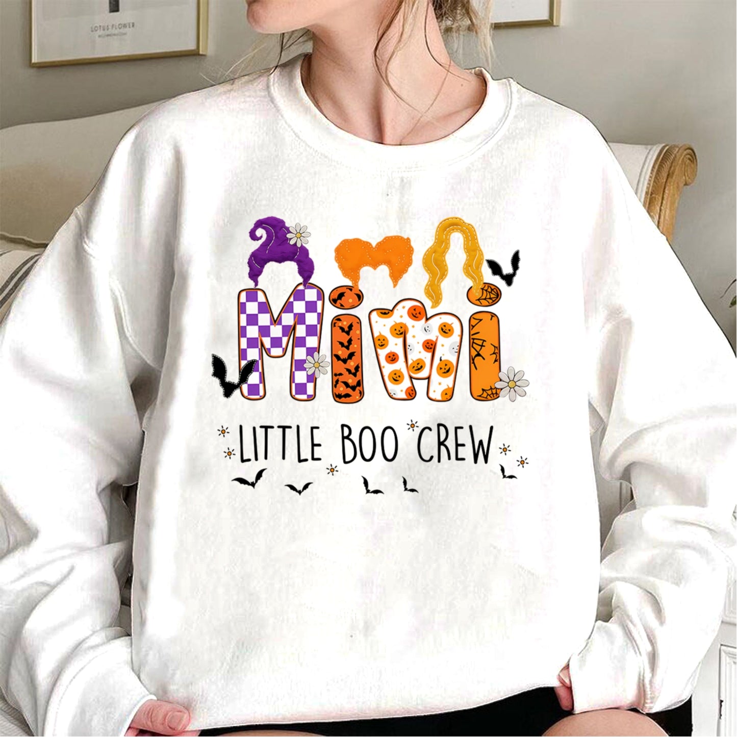 Comfort Colors Custom Halloween Grandma SweatShirt, Grandma Boo Crew SweatShirt, Grandma's Bootiful Crew SweatShirt