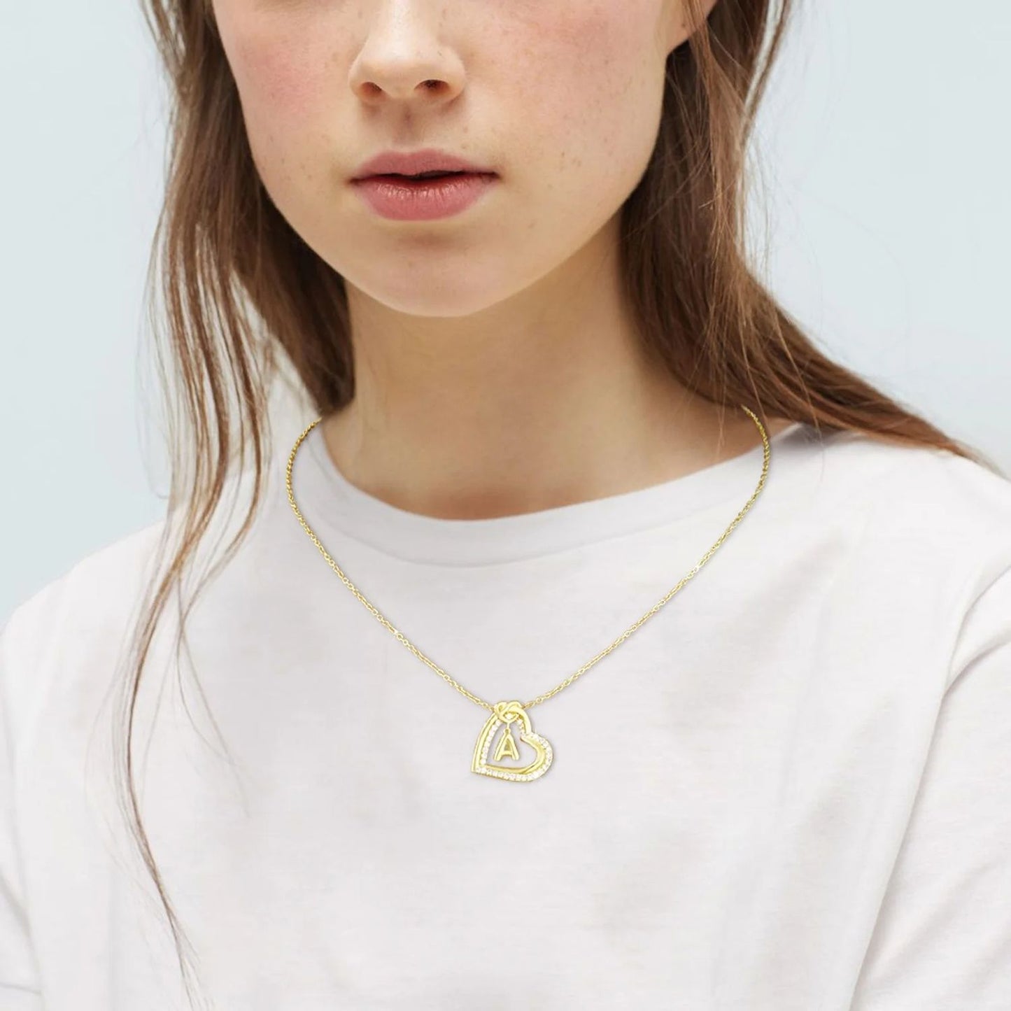 Personalized Minimalist Heart & Name Necklace – Custom Text Jewelry, Perfect Birthday, Anniversary, Engagement, or Wedding Gift