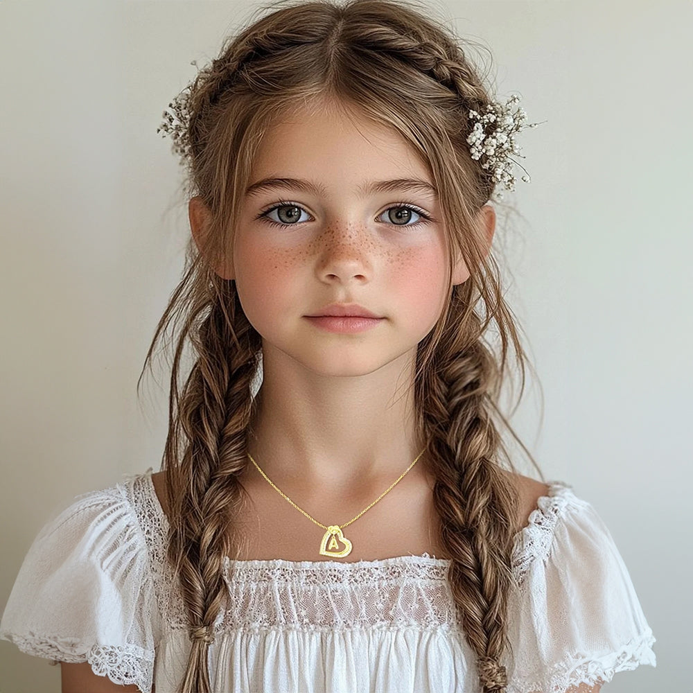 Personalized Minimalist Heart & Name Necklace – Custom Text Jewelry, Perfect Birthday, Anniversary, Engagement, or Wedding Gift