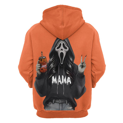 Custom Spooky Hoodie – Personalized Halloween Ghost Face Hoodie with Custom Name