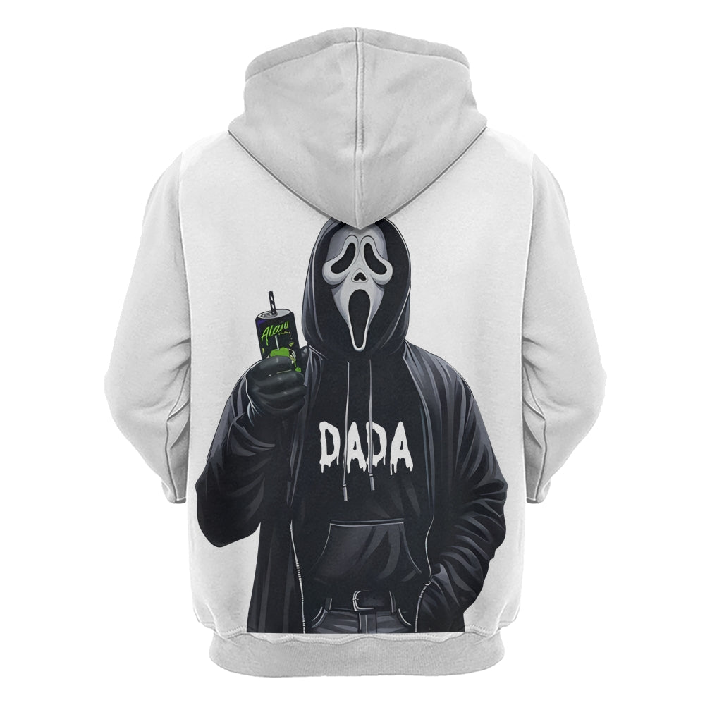 Custom Spooky Hoodie – Personalized Halloween Ghost Face Hoodie with Custom Name