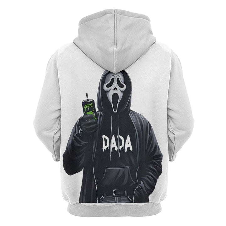 Custom Spooky Hoodie – Personalized Halloween Ghost Face Hoodie with Custom Name