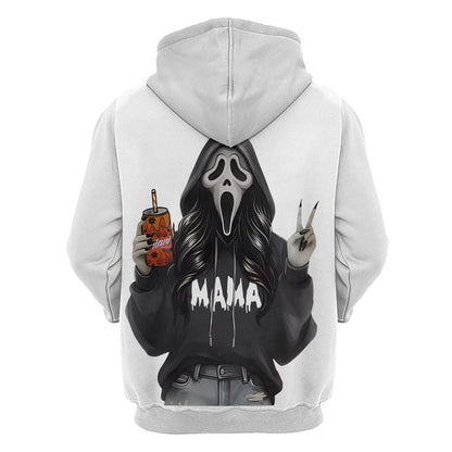 Custom Spooky Hoodie – Personalized Halloween Ghost Face Hoodie with Custom Name
