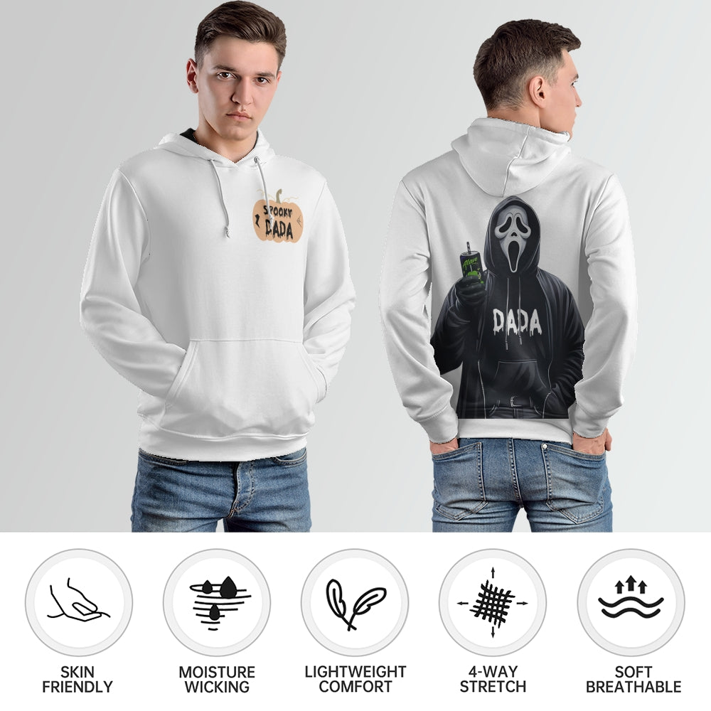 Custom Spooky Hoodie – Personalized Halloween Ghost Face Hoodie with Custom Name