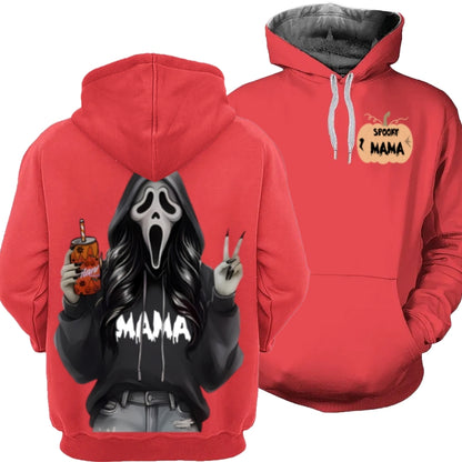 Custom Spooky Hoodie – Personalized Halloween Ghost Face Hoodie with Custom Name