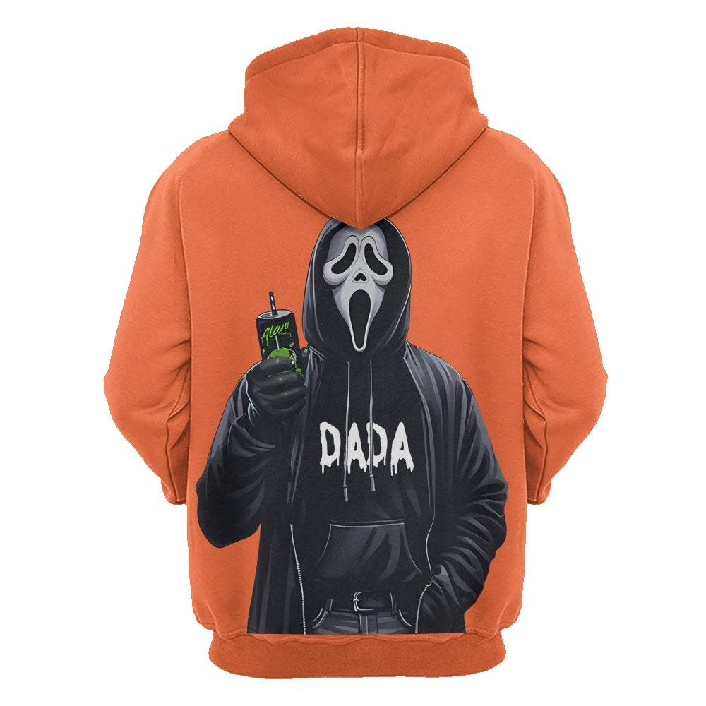 Custom Spooky Hoodie – Personalized Halloween Ghost Face Hoodie with Custom Name