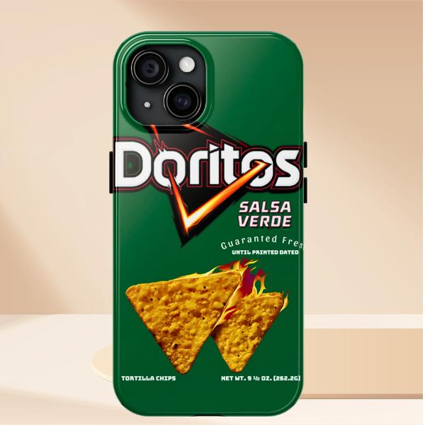 Doritos Spicy Tortilla Chips Tough Phone Case – Funny GenZ Aesthetic Gift for Friends, Protective Cover for iPhone 12 13 14 15 16 Pro Max Plus Samsung S22 S23 S24 S24.99 Ultra Plus