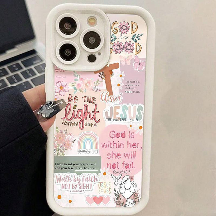 Creative Design Religious Cross Pattern Christian Anti-drop Protective Phone case, Gift for Her, iPhone 16/15/14/13/12/11/8/7, XR, XS, X, Pro Max