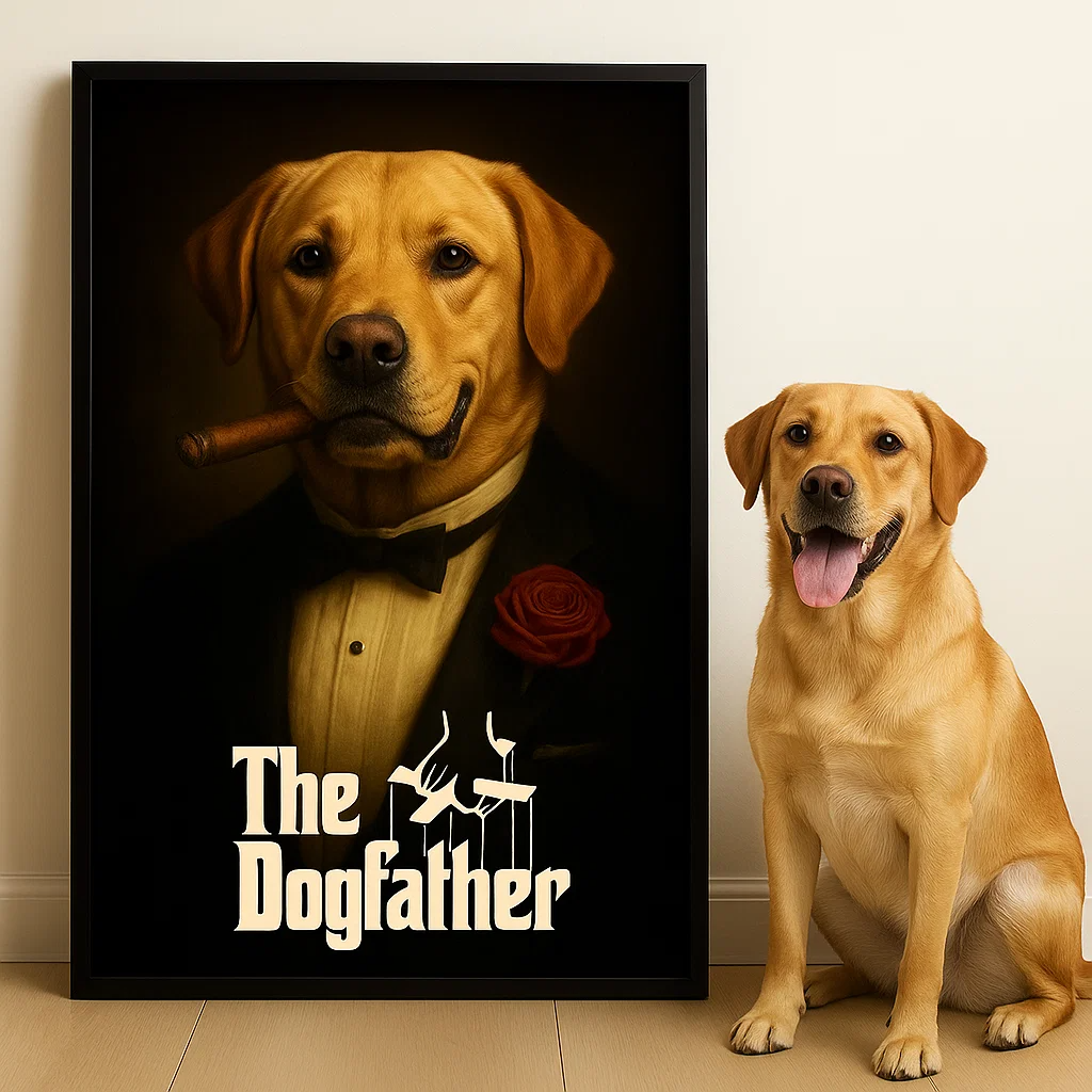 Funny Dog Poster – Personalized “Dogfather” Poster for Pet Owners