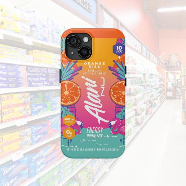 Alani Orange Kiss & Peach Energy Drink Mix Tough Phone Case For iPhone 12 13 14 15 16 Samsung S22 S23 S24 S24.99 Ultra PLus