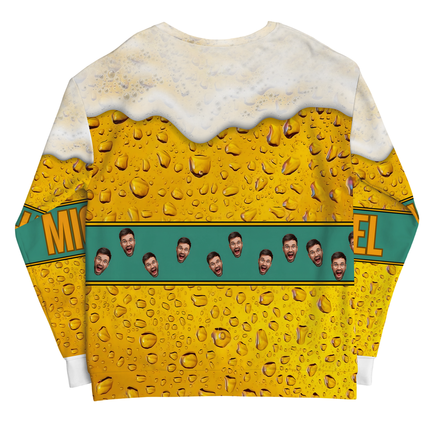 Beer Lover 3D Sweatshirt “Don’t Worry Beer Happy” – Personalized Custom Name and Face Photo
