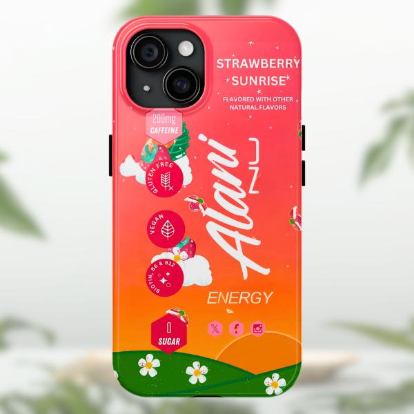 Alani Nu Strawberry Sunrise Energy Drink Phone Case For iPhone 12 13 14 15 16 Samsung S22 S23 S24 S24.99 Ultra PLus