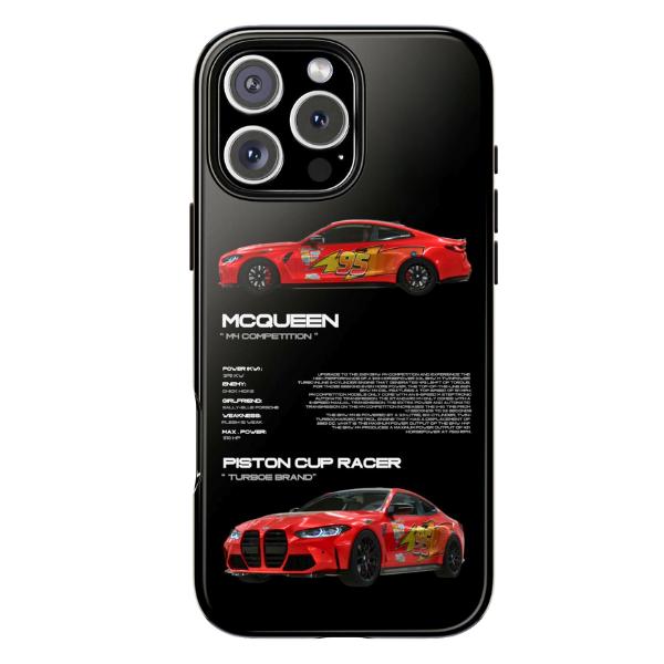 Lightning McQueen x Porsche Cars Tough Phone Case, For iPhone X 11 12 13 14 15 16 Pro Max Plus Samsung Galaxy s24.99 s24 s23 s22 Perfect Dad Gift