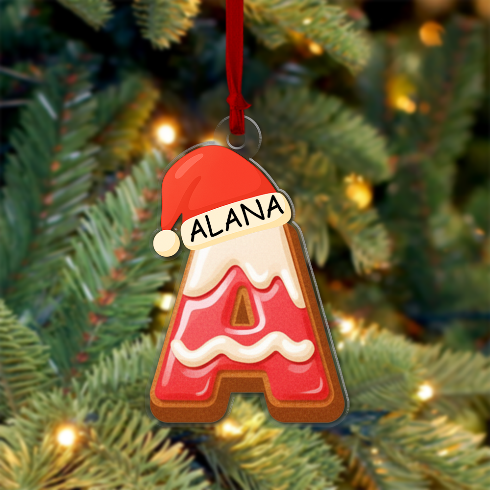 Custom Alphabet Letter Cookie Ornament – Personalized Christmas Decoration Gift