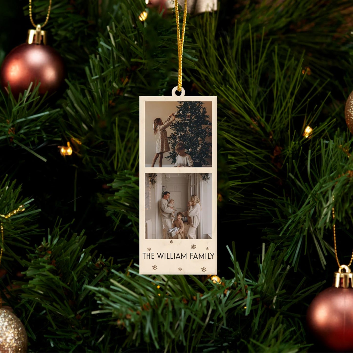 Wooden 1 LayerCustom Wooden Photo Ornament - Personalized Picture & Text, Family, Couple, or Pet Christmas Keepsake Gift 2025