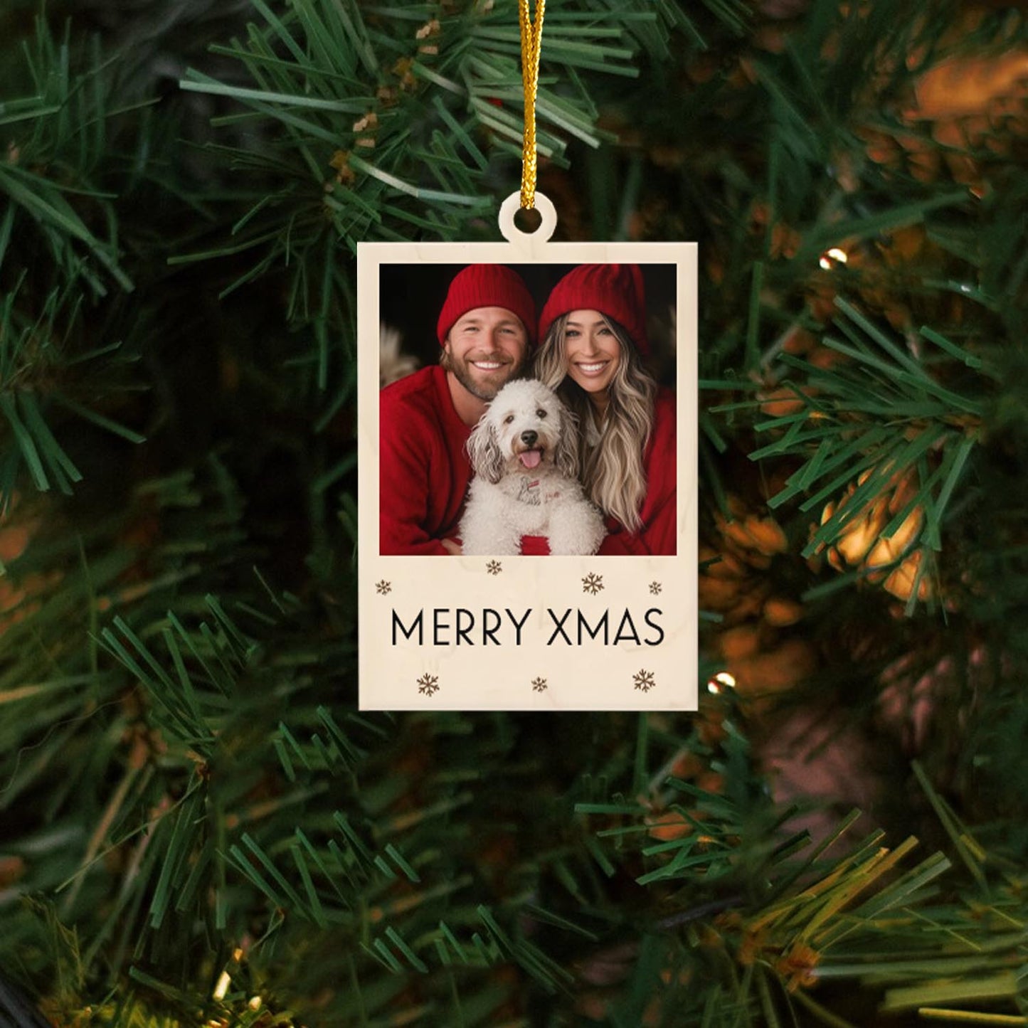 Wooden 1 LayerCustom Wooden Photo Ornament - Personalized Picture & Text, Family, Couple, or Pet Christmas Keepsake Gift 2025