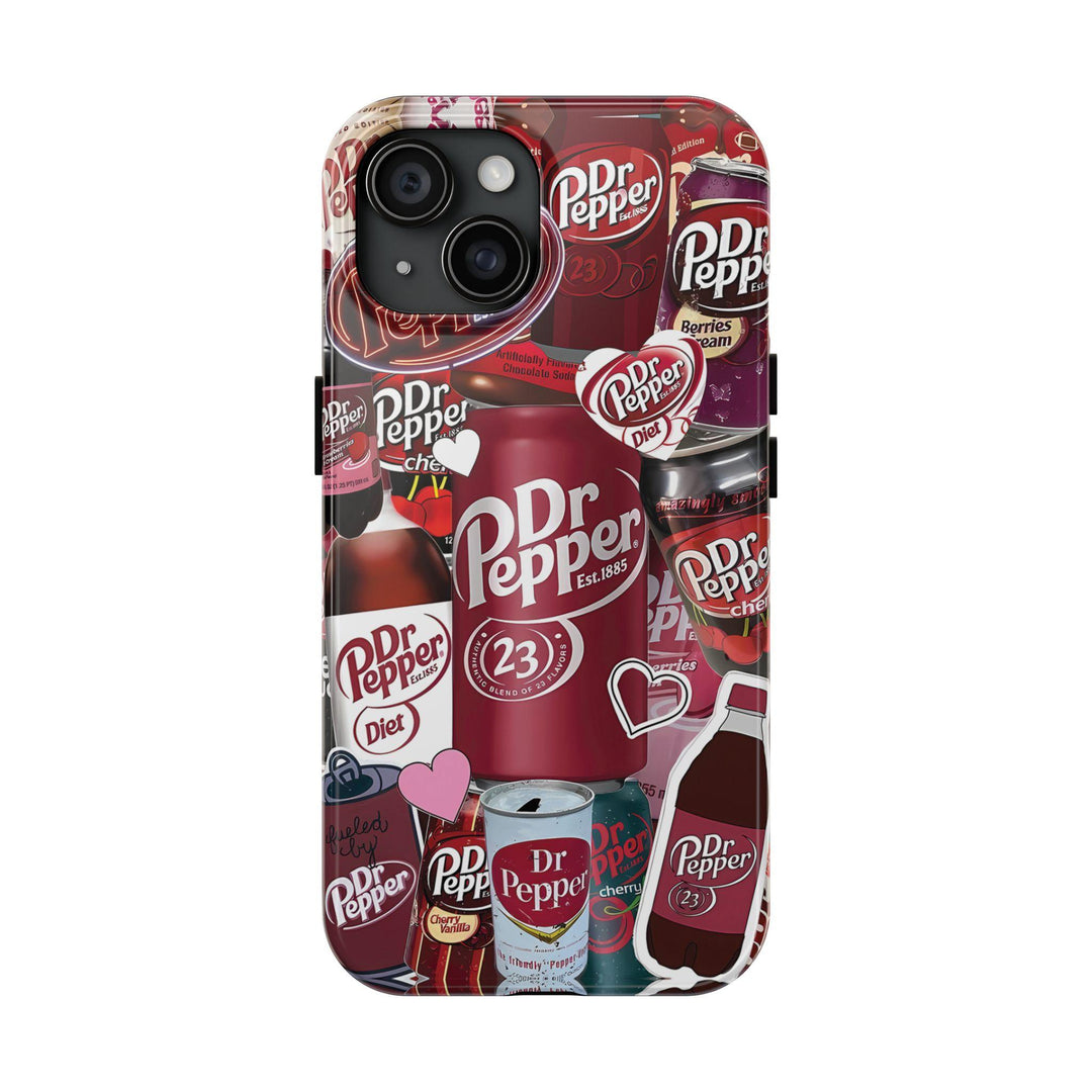Dr Pepper Red Tough Phone case, Stylish Lover Gift For Men iPhone 16/15/14/13/12/11/8/7, XR, XS, X, Pro Max Samsung Galaxy S24.99 S24 S23