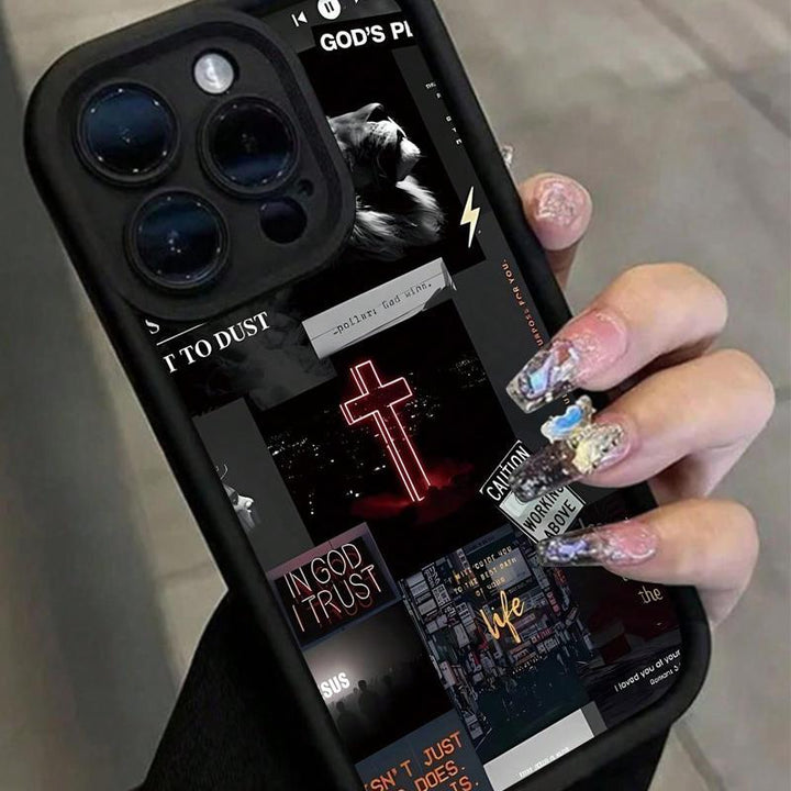 Creative Religious Cross Pattern Christian Anti-drop Protective Fashion Phone case 16/15/14/13/12/11/8/7, XR, XS, X, Pro Max Samsung Galaxy S24.99 S24 S23