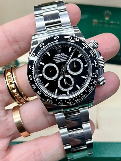C – Rolex Cosmograph Daytona Stainless Steel Black Dial with Ceramic Bezel