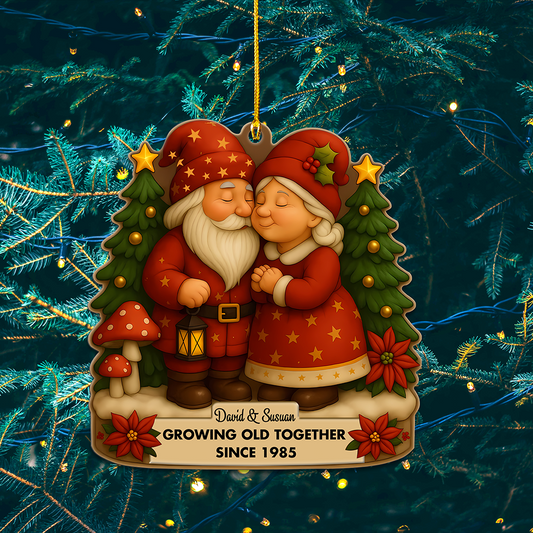 Growing Old Together Ornament – Personalized Couple Holiday Decoration